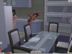 Sims 4 Transsexuelle s'amuse avec un couple