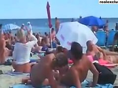 Public nude beach swinger sex in summer 2015