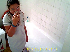 Aylie, bathroom, voyeur