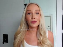 Blonde tight pussy babe solo toy fun in glamour masturbation