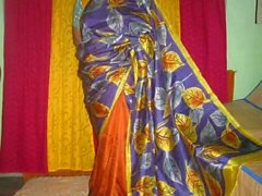 satiini silkki saree aunty