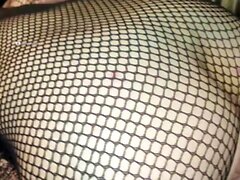 Horny girlfriends in fishnets pleasure one another