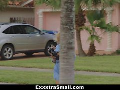 ExxtraSmall Horny Blonde Teen Caught Spying