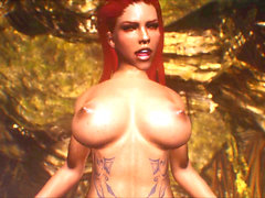 Skyrim hardcore, cartoon 3dmonster hardcore, redhead troll