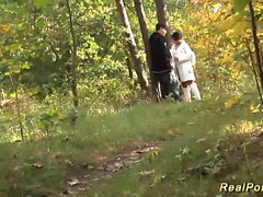 wild anal fuck in the wood