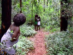 Ebony Black Fairies Walking In The Jungle Get Teased