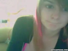 Viattomien teini cums Cam