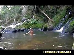 Bunch Of Hot Nude Nudist On River And Beach Side