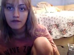 Busty blonda amatör tonåringar första webbkamera masturbation