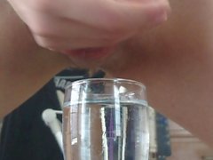 3 times Cum in glass water