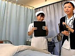 Subtitled CFNM Japanese nurses prep for intercourse