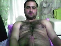 Hairy latin bear wanking