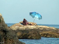 Julkinen tirkistelijä ulkona sukupuoli cumshot rannalla