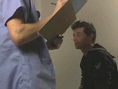 Young doctor sucks his patient long cock and rides him