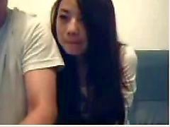 Ensucia Couple chinese alrededor en webcam