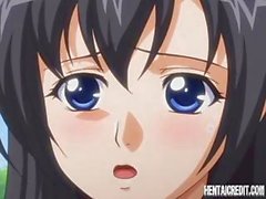 Anime Brunette mit große Titten wird hart schlug und bekommt einen DP