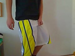 Sagging Adidas Basketballshorts and Satin Boxer