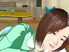 Linda chica de porno Hentai de 3D tienen un sueño húmedo