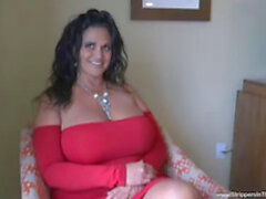 Волшебная брюнетка в сексуальном, красном платье стонает во время удара в гостиничном номере (New! 27 января 2022) - SunPorno