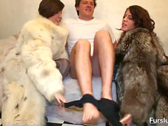 Blowjob, fur coat, kink