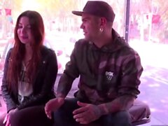 Smoking Hottie Fucked Hard by Tattooed Guy Outdoor