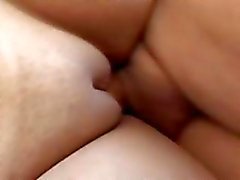 Chubby chick bumps uglies with a bald guy and his uncut dick