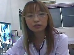 Asian nurse gives blowjob treatment